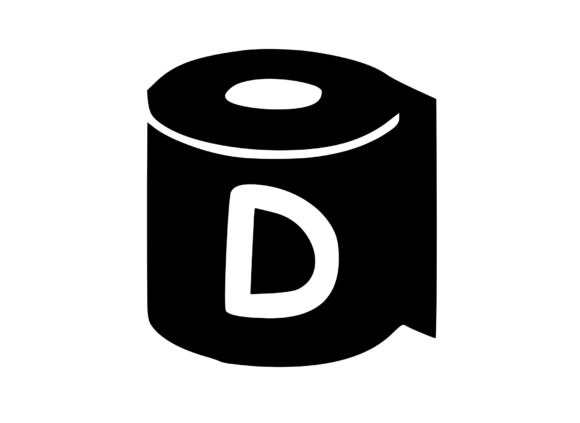 Toilet Paper Roll with Playful Mono D