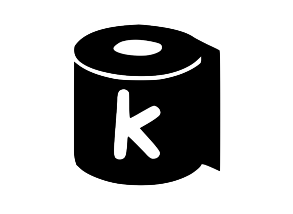 Toilet Paper Roll with Playful Mono K